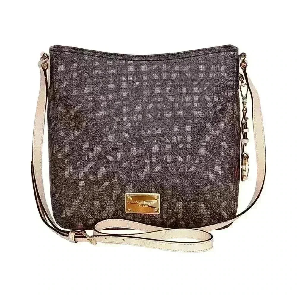 Michael Kors Jet Set Large Messenger Bag – Brown Monogram, Stylish & Spacious